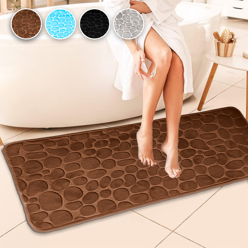 Grey Bathroom anti-skid mat Shower room Bathroom foot mat Silk