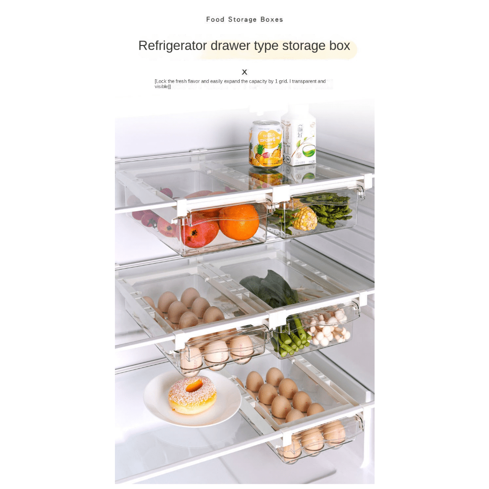 Refrigerator Clear Plastic Drawer Egg Storage Bin Durable - Temu