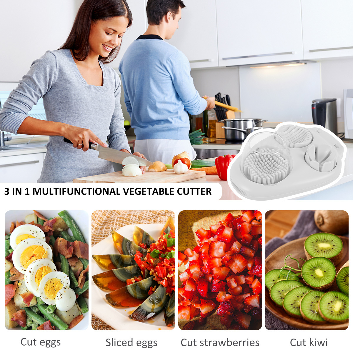 Durable Stainless Steel Egg Slicer with Stainless Steel Cutting Wires  Multifunctional Boiled Egg Food Slicer 