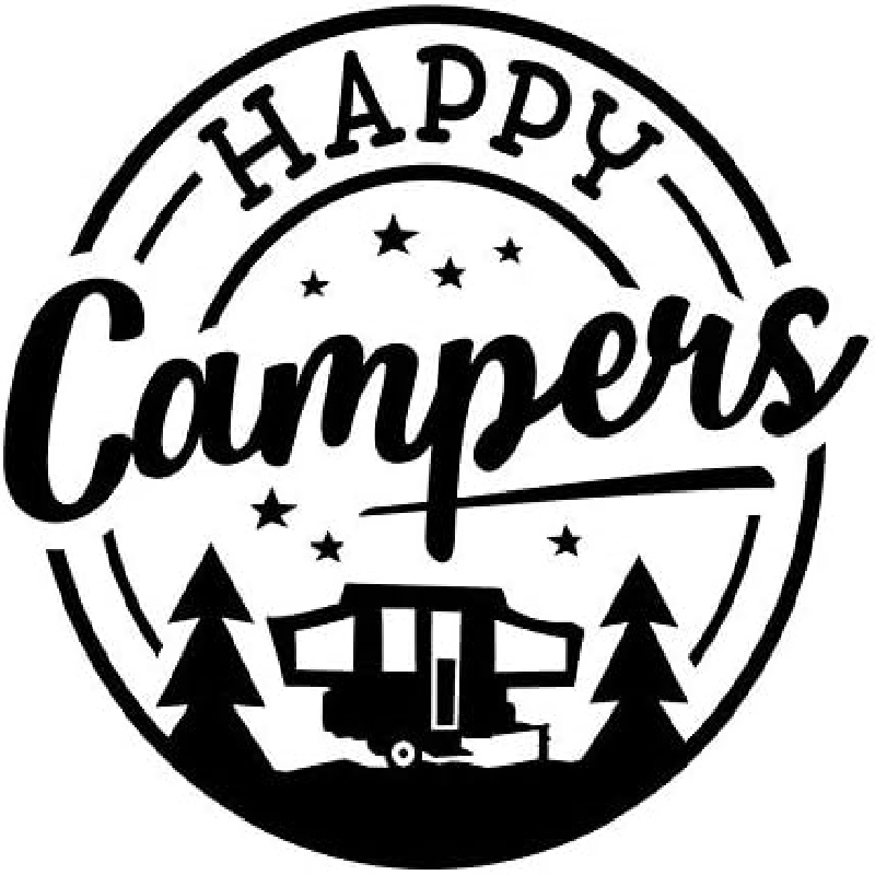 

Happy Campers Stars Camper Stars Cci Decal Vinyl Sticker | For Cars Trucks Vans Walls Laptop | Black | 5.5 X 5.25 In | Cci2014
