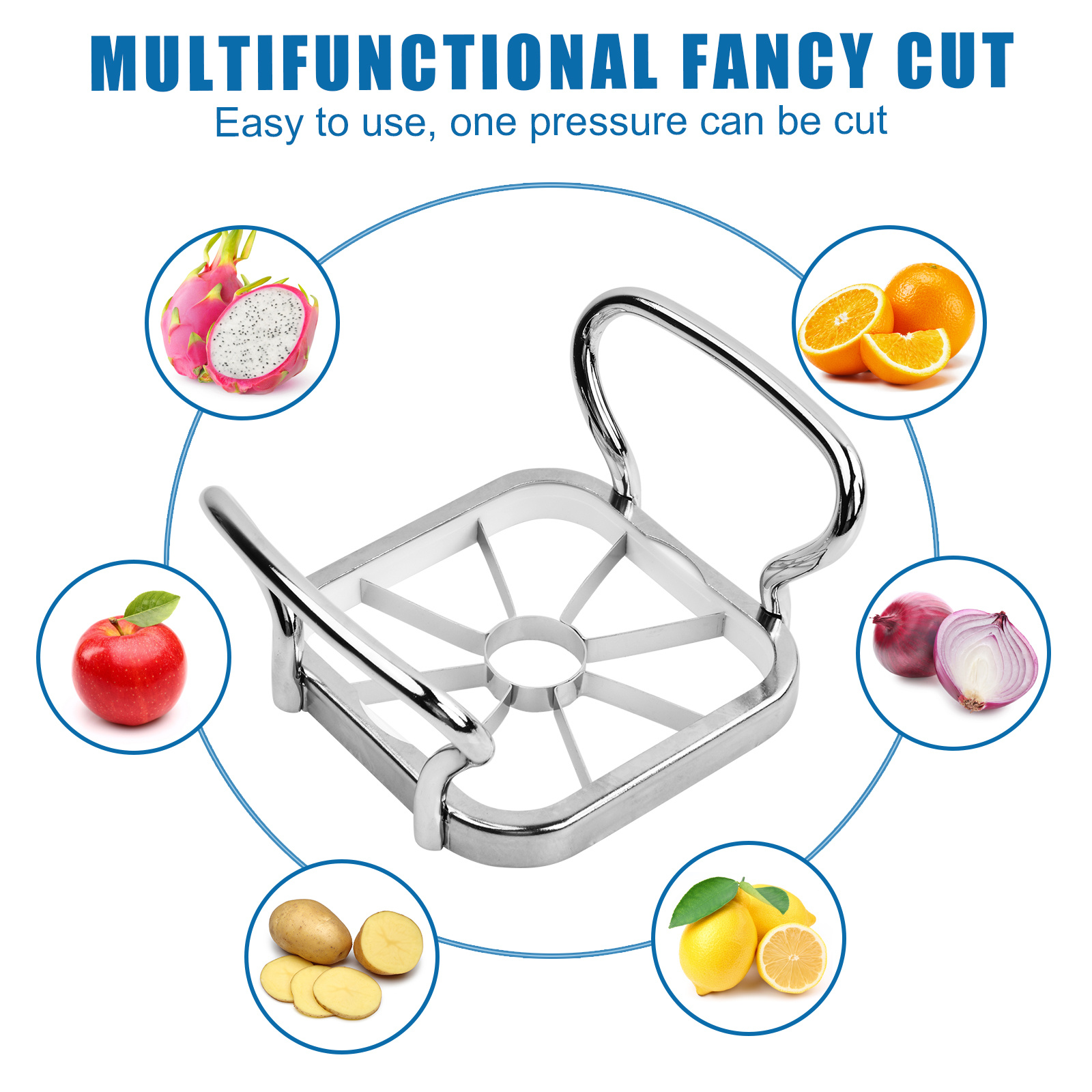 5 in 1 Apple Slicer, Potato Slicer Vegetable Chopper with Stainless Steel  Apple Corer and Slicer for Vegetable Fruit Slicer French Fry