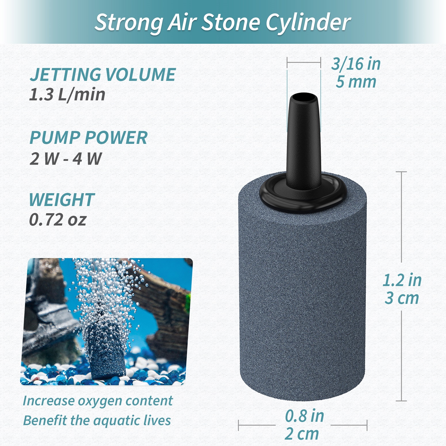 Aquarium Air Stone Cylinder Grey Bubble Diffuser Release - Temu