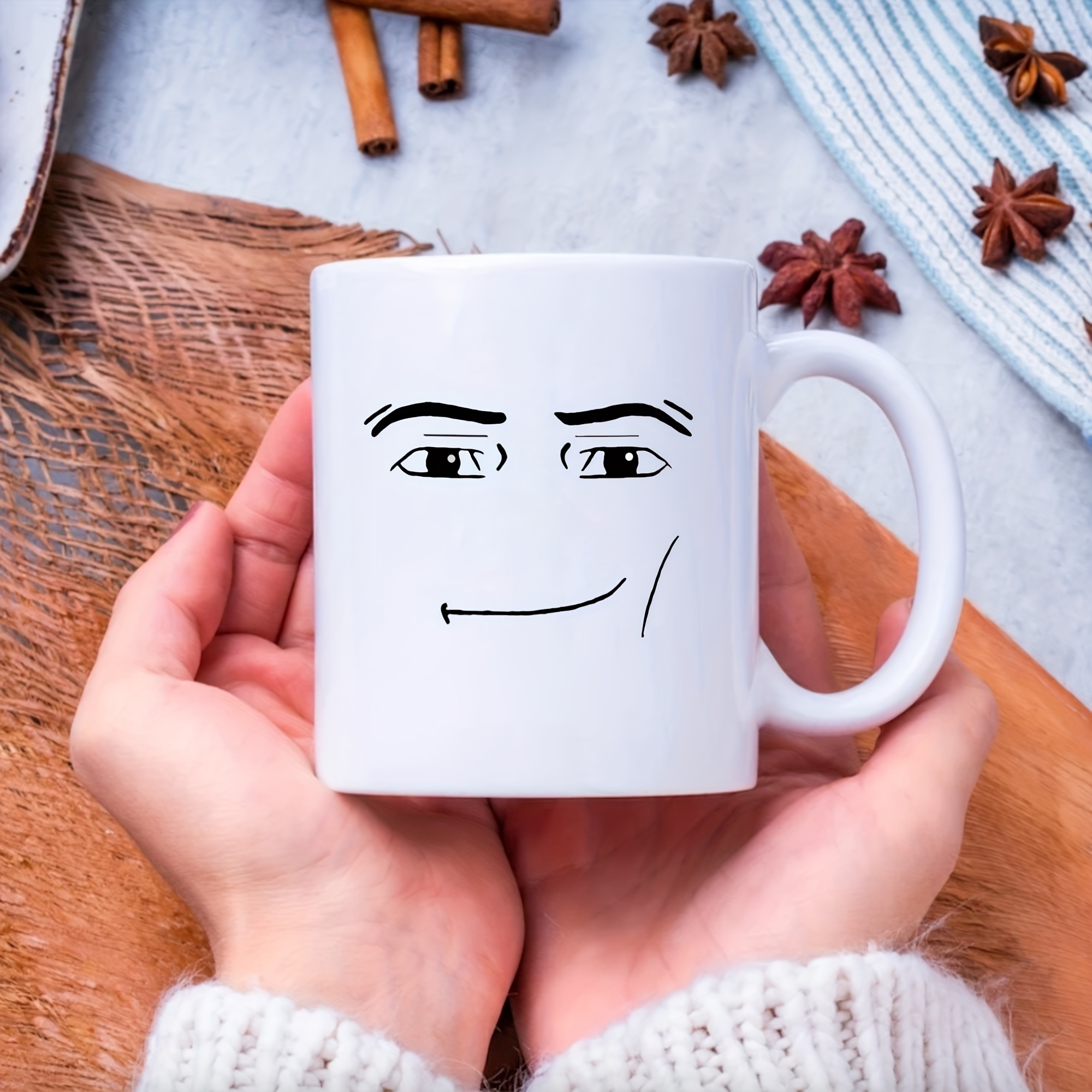 Roblox Man Face and Woman Face Ceramic Mug 11oz double Sided 