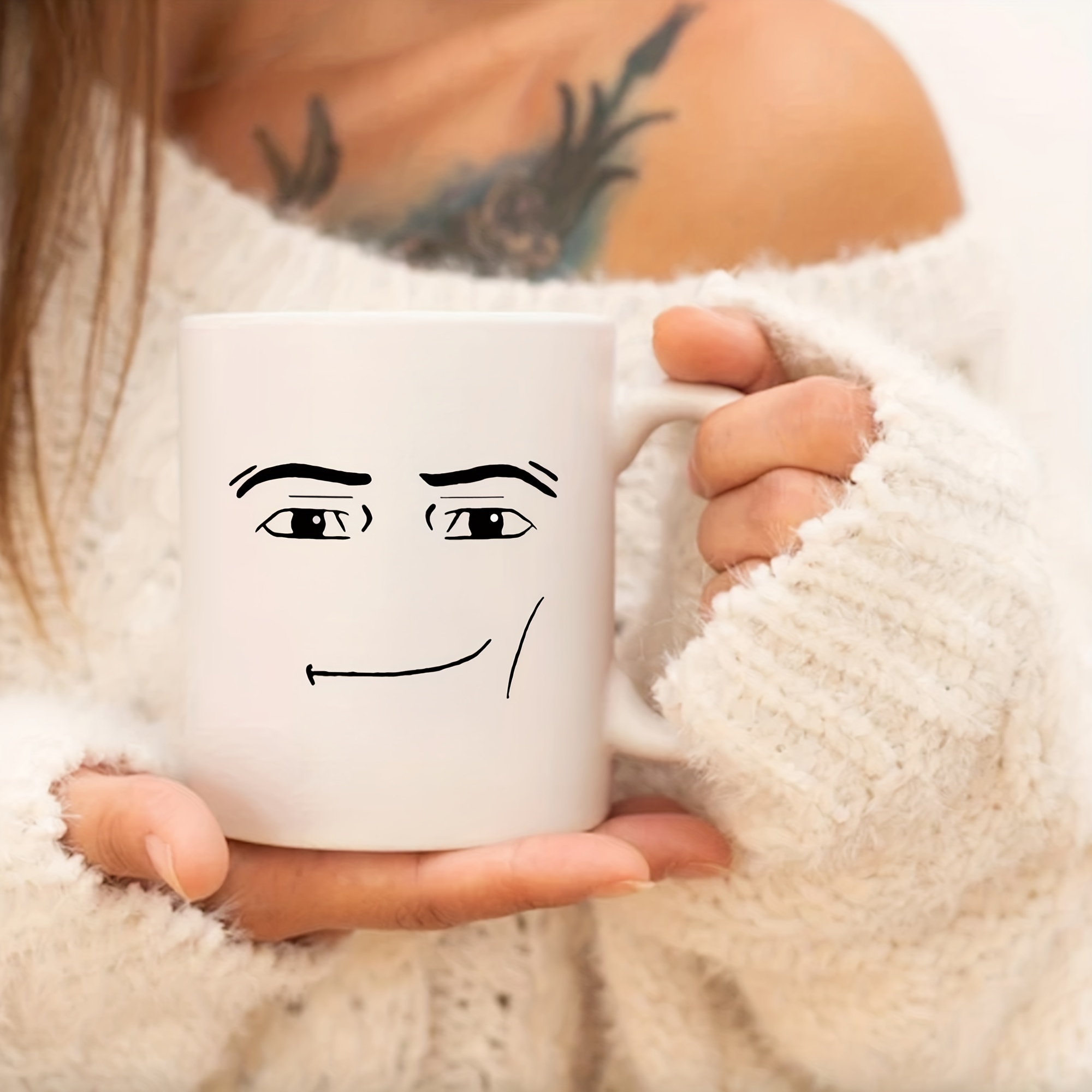 Roblox Man Face Mug 11oz Funny Ceramic Coffee Mug Gift for Family