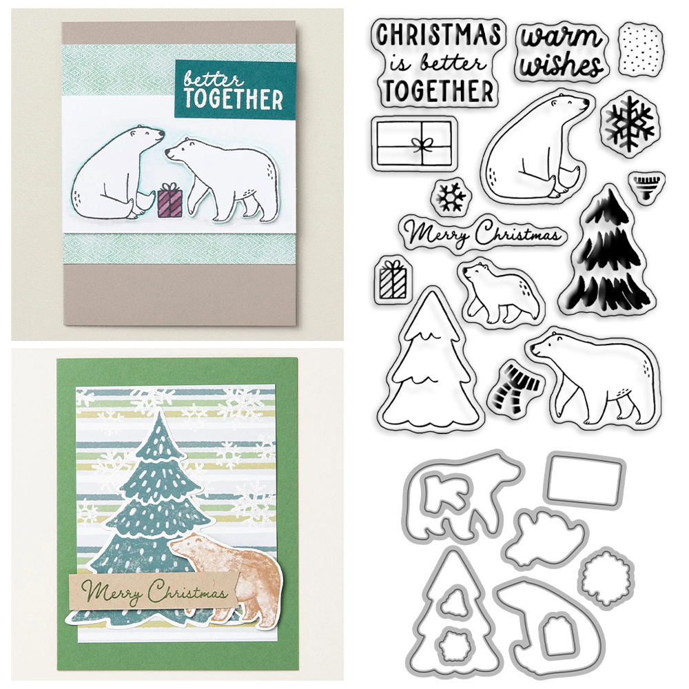 Bear Cute Christmas Metal Cutting Dies / Stamps For Diy - Temu