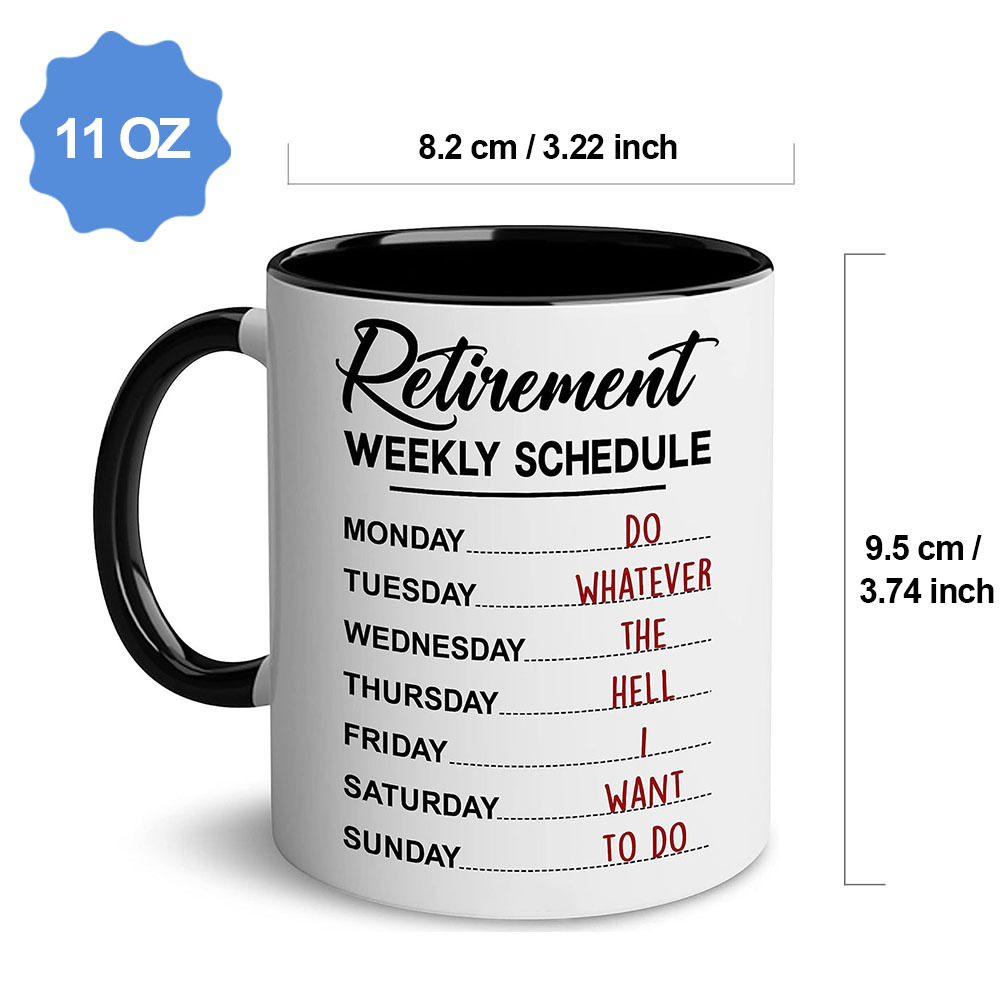 Retirement Weekly Schedule Retired Men 20 oz Tumbler Gif Set — 365FURY