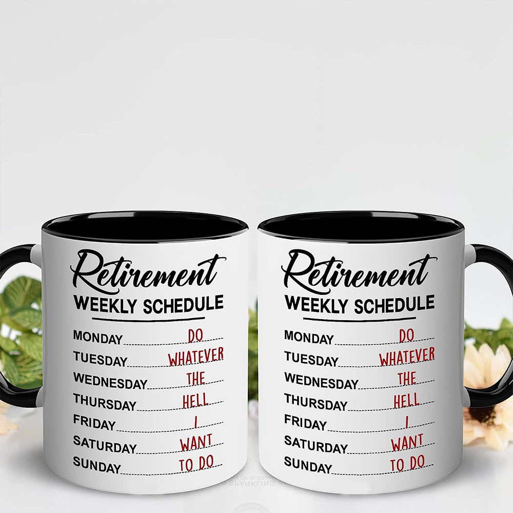 Retirement Weekly Schedule Retired Men 20 oz Tumbler Gif Set — 365FURY