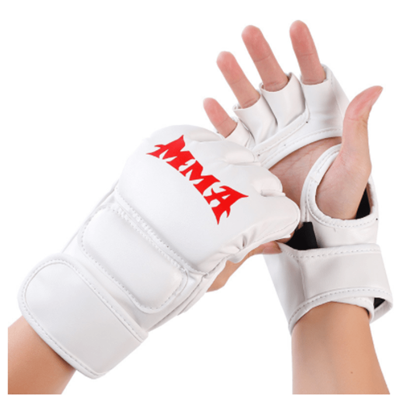 Gants, Gants de boxe Mitaines avec bracelet réglable, Gants demi-doigts  Gants de combat Entraînement Kickboxing Muay Thai Frapper Combat Martial  Mixte