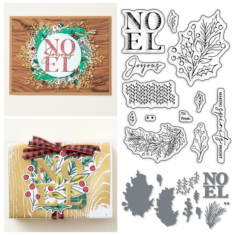 Stamp and Die Sets for Card Making 2023 Noel Holiday Ornaments