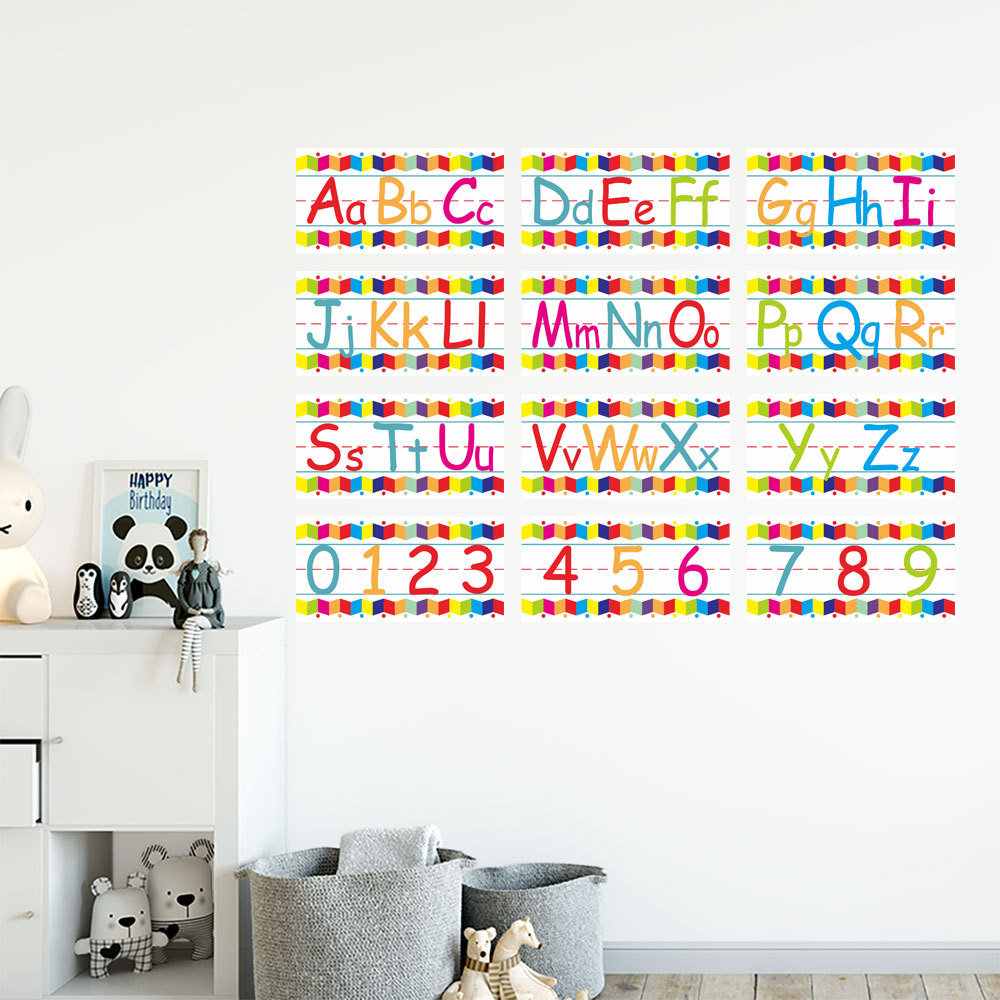 Rainbow Alphabet wall decals, ABC Script letters wall decal, Nursery  alphabet