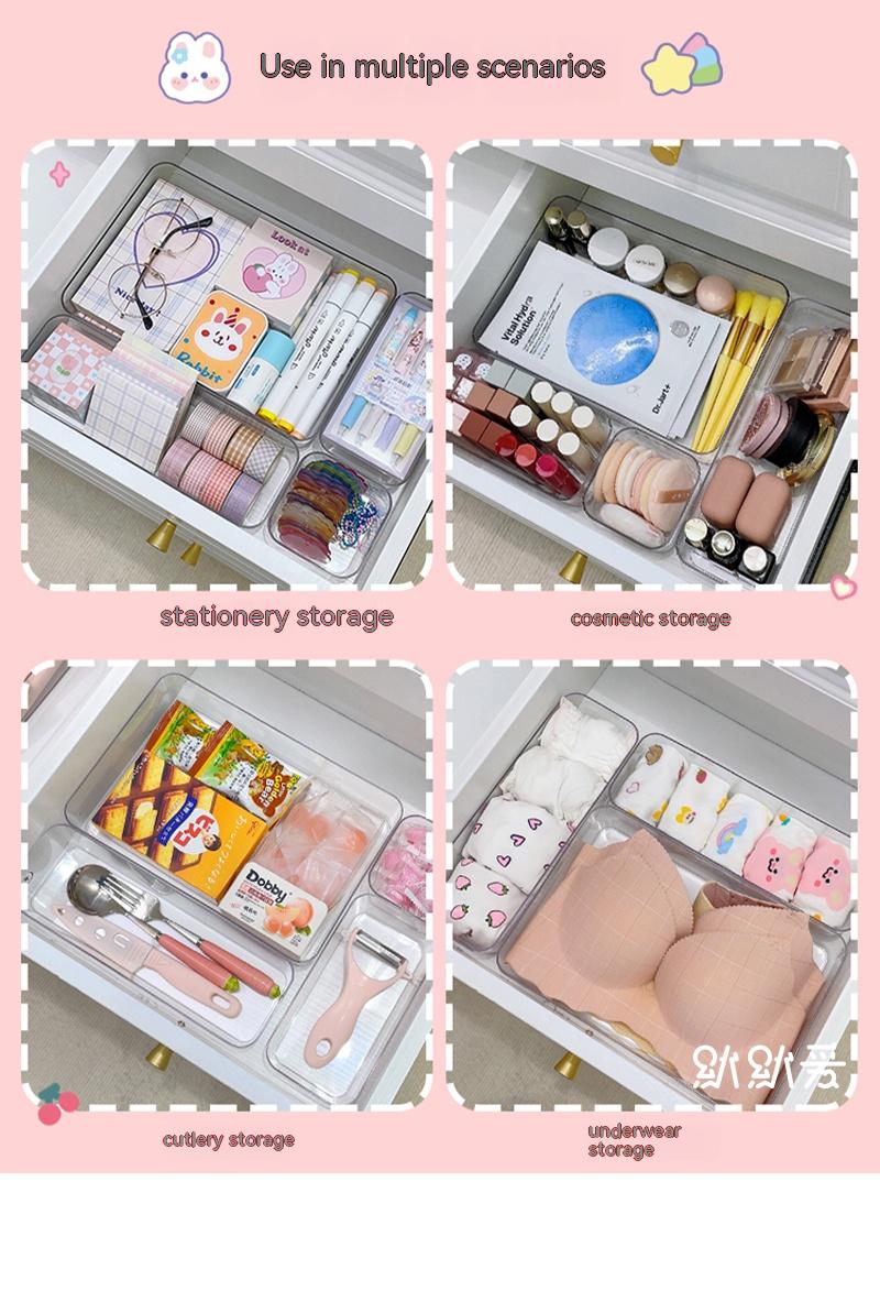 Stackable Drawer Organizer Tray Small Makeup Dresser Storage Bins And  Office Desk Drawer Dividers, Aesthetic Room Decor, Home Decor, Bedroom  Decor - Temu