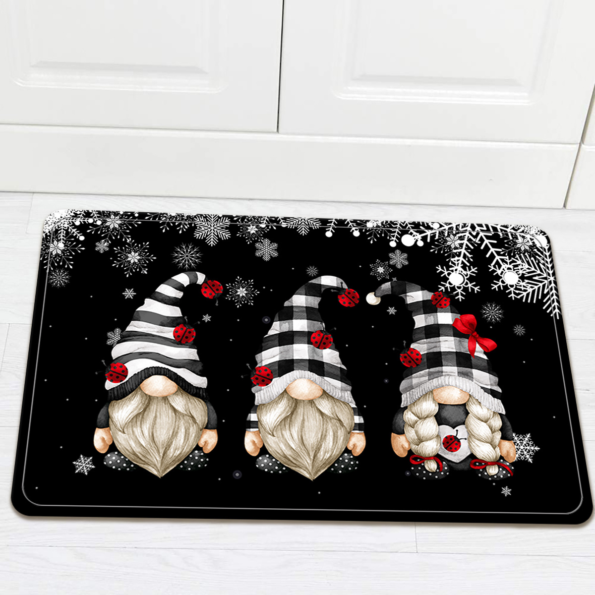 Christmas Faceless Gnome Kitchen Rug Non slip Polyester Rugs - Temu