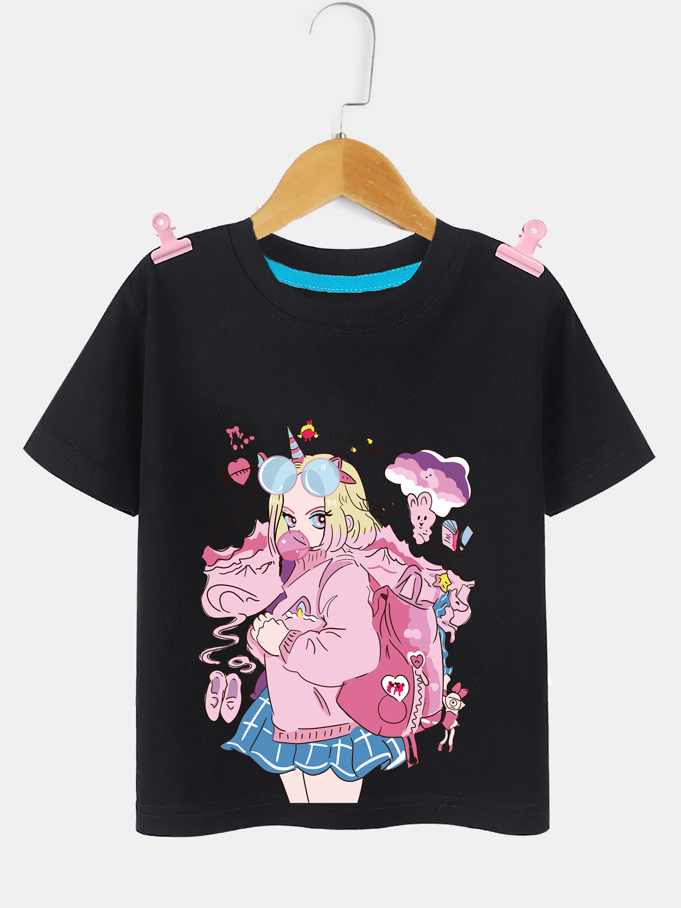 Music Notation Print T shirt Cartoon Kids Anime T-shirts Boys Girls Tops  Tee Children Summer Harajuku Short Sleeves Clothes