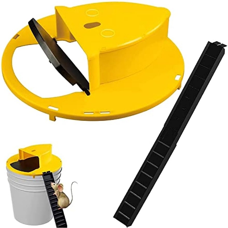 Humanized Mousetrap Flip Slide Bucket Lid Mouse Trap Reusable Easy Install  Rats Traps for 5 Gallon
