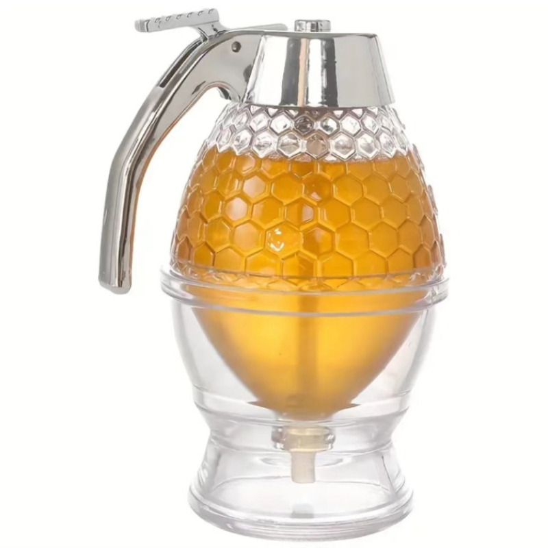 Juice Syrup Cup Bee Drip Dispenser Kettle Kitchen Accessories Honey Jar  Container Storage Pot Stand Holder Squeeze Bottle