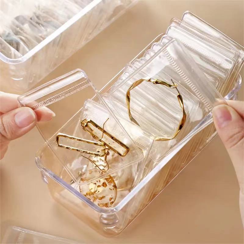 Acrylic Jewelry Organizer Box, Clear Earring Finger Ring Storage