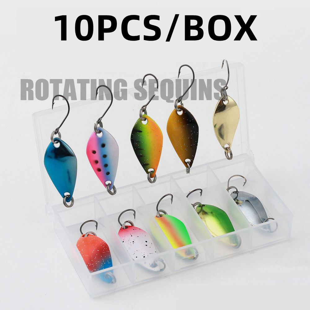 10pcs box Fishing Lure Dual Color Lure Sequin Flying Fishng - Temu