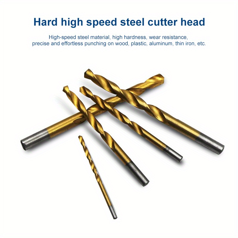 Hss Titanium Coated Drill Bit Set Twist Drill Bits Set High Temu