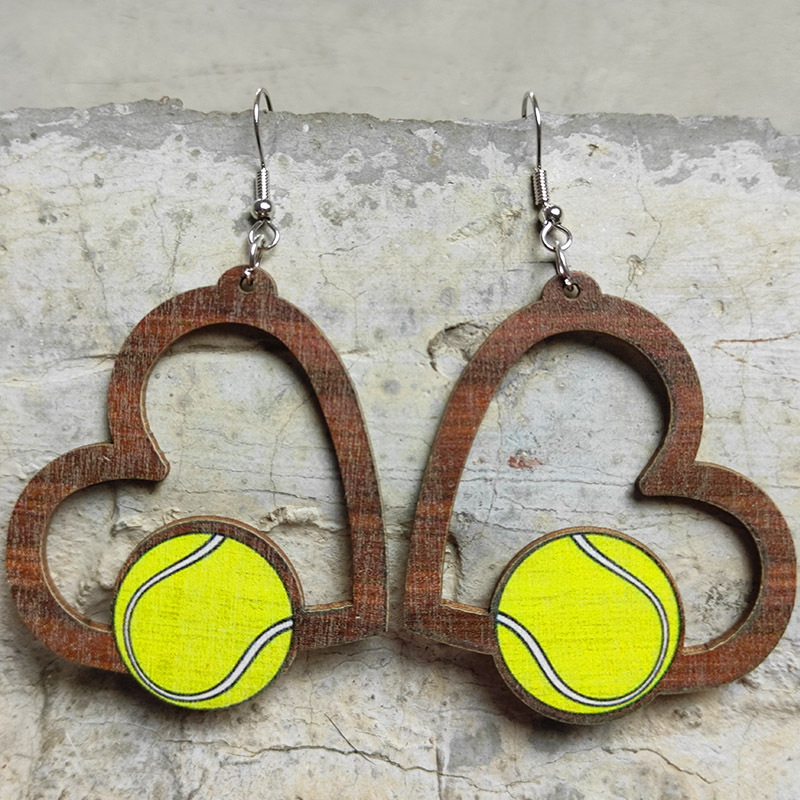 Volleyball Clay Drop Hook Earrings, Volleyball Jewelry