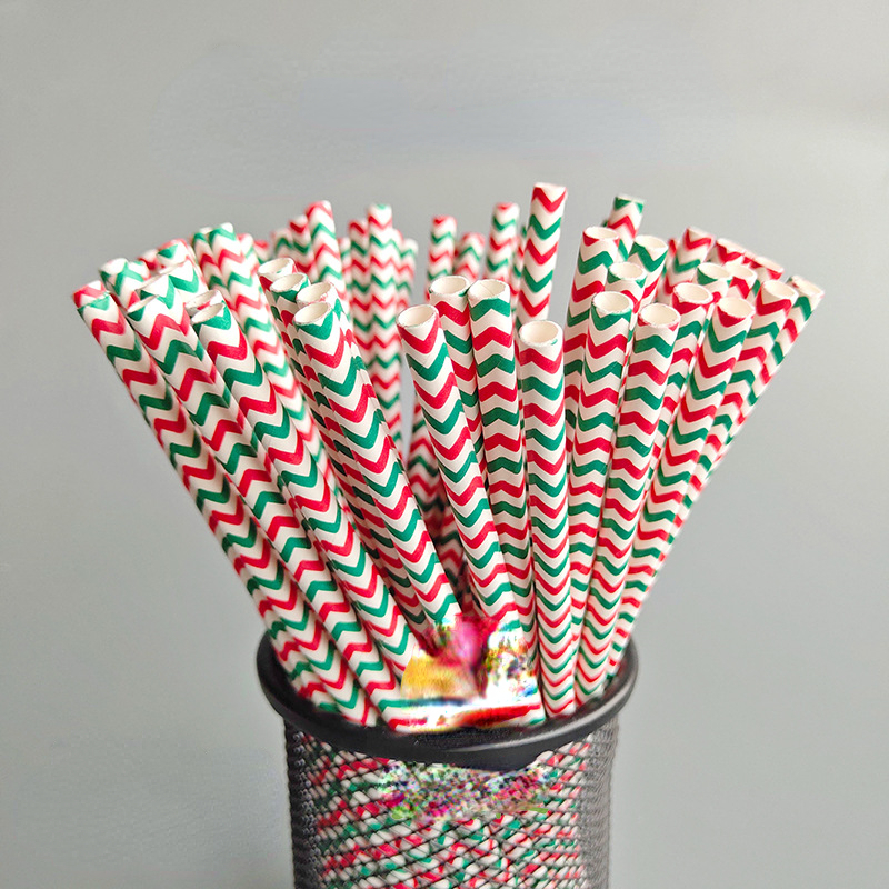 Christmas Drinking Straws Reusable Xmas Theme Party Plastic Straw