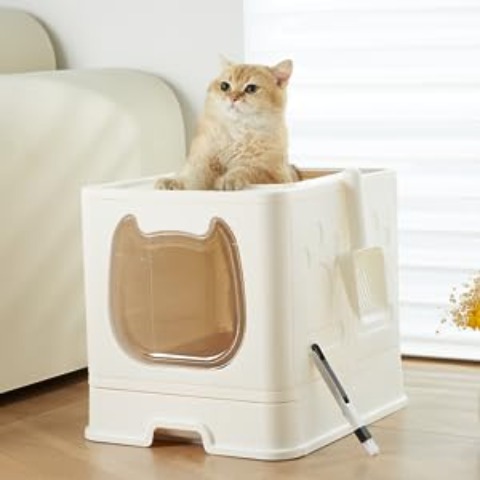 Foldable Cat Litter Box Lid Indoor Cats Fully Enclosed Cat - Temu