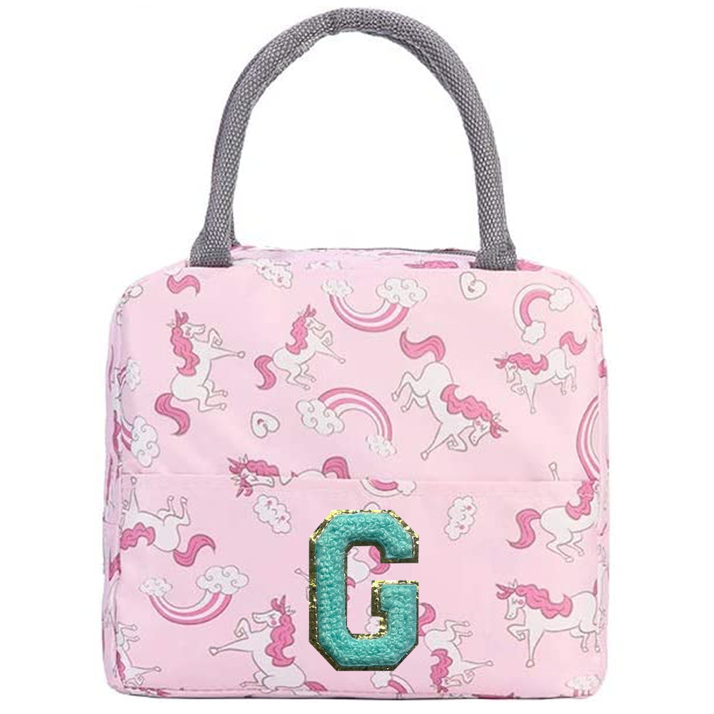 Insulated Lunch Bag Chenille Thermal Handbag Portable Lunch Box Ice Pack Tote