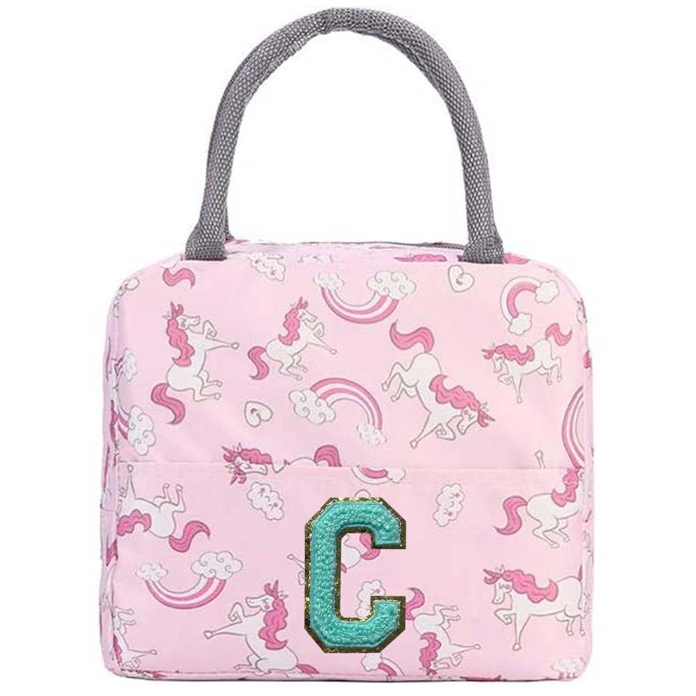 Insulated Lunch Bag Chenille Thermal Handbag Portable Lunch Box Ice Pack Tote