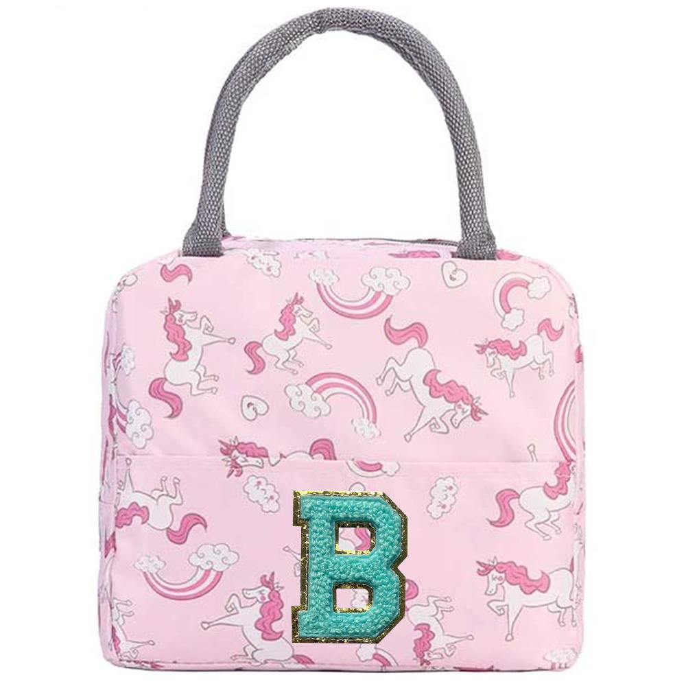 Insulated Lunch Bag Chenille Thermal Handbag Portable Lunch Box Ice Pack Tote
