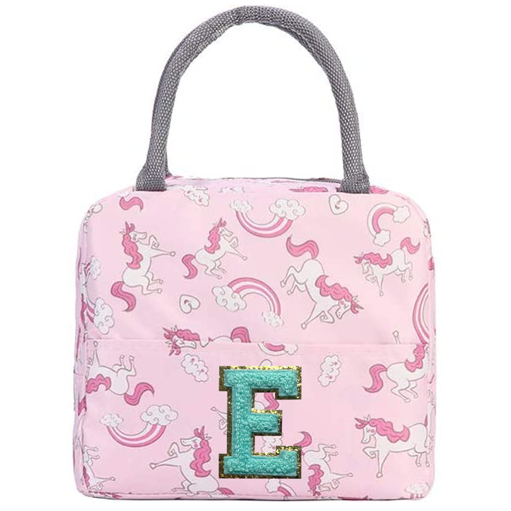 Insulated Lunch Bag Chenille Thermal Handbag Portable Lunch Box Ice Pack Tote