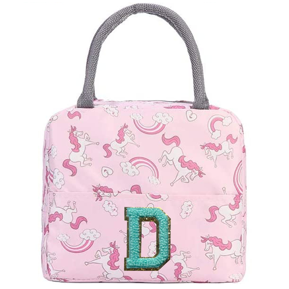Insulated Lunch Bag Chenille Thermal Handbag Portable Lunch Box Ice Pack Tote