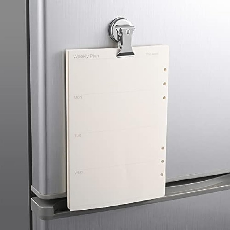 6pcs Magnetic Clips For Refrigerator & Whiteboard Stainless Steel