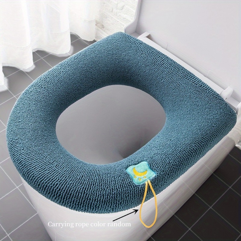 1pc Random Color Toilet Seat Cushion,with handle and washable