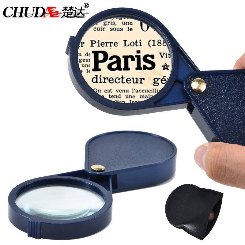 40X LED Jewelry Loop Magnifier Folding Magnifying Glass Loupe with Box  Jeweler Eye Loupe for House Living and Offices Appraisal Tool 