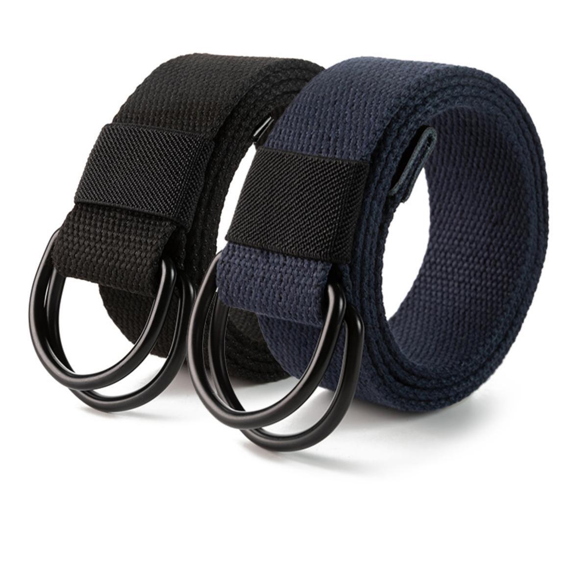 Canvas Belt with Double D-Ring Buckle Web Belts Military Cloth Belts for  Men 