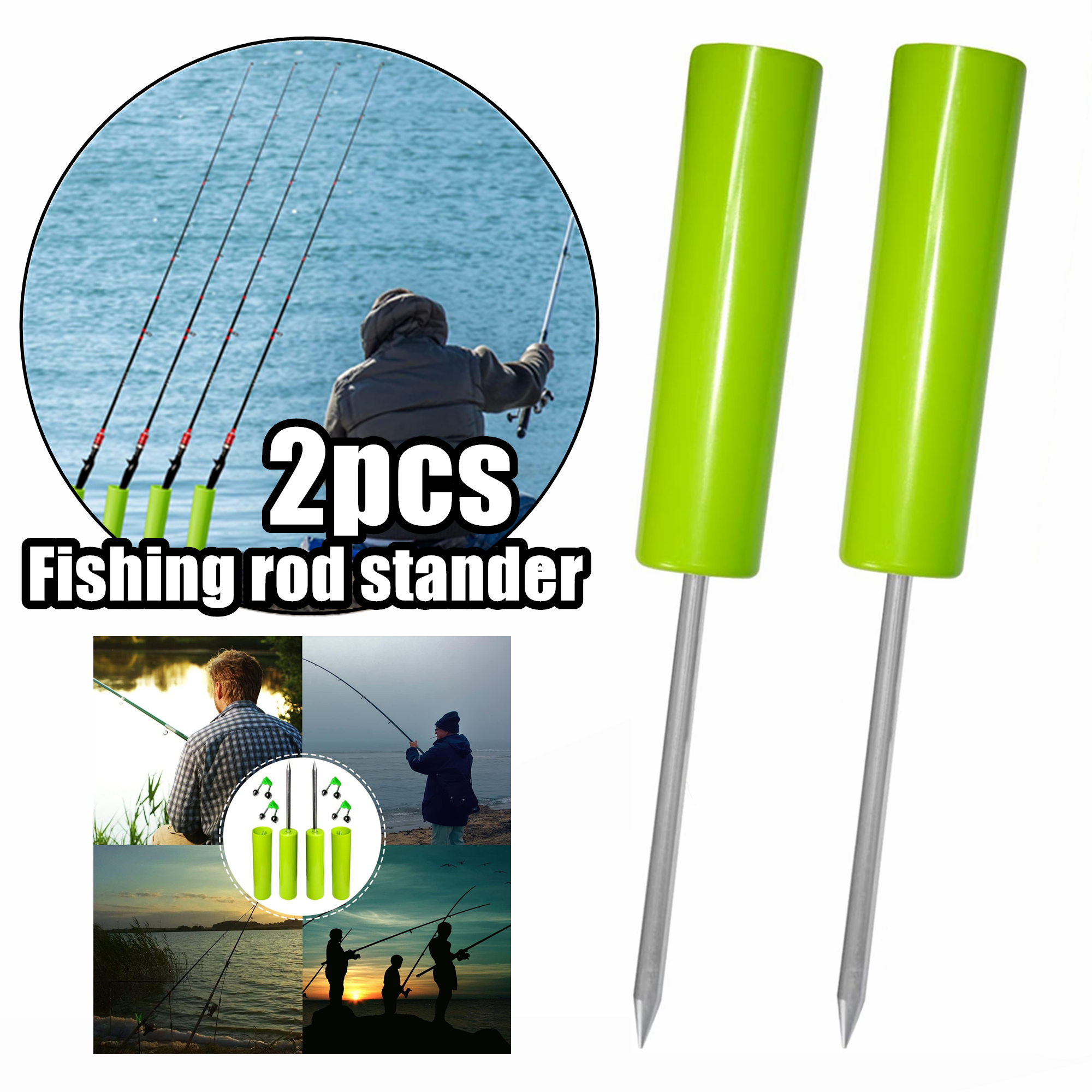 1pc Adjustable Fishing Rod Holder, Ground Inserted Fishing Pole Rack