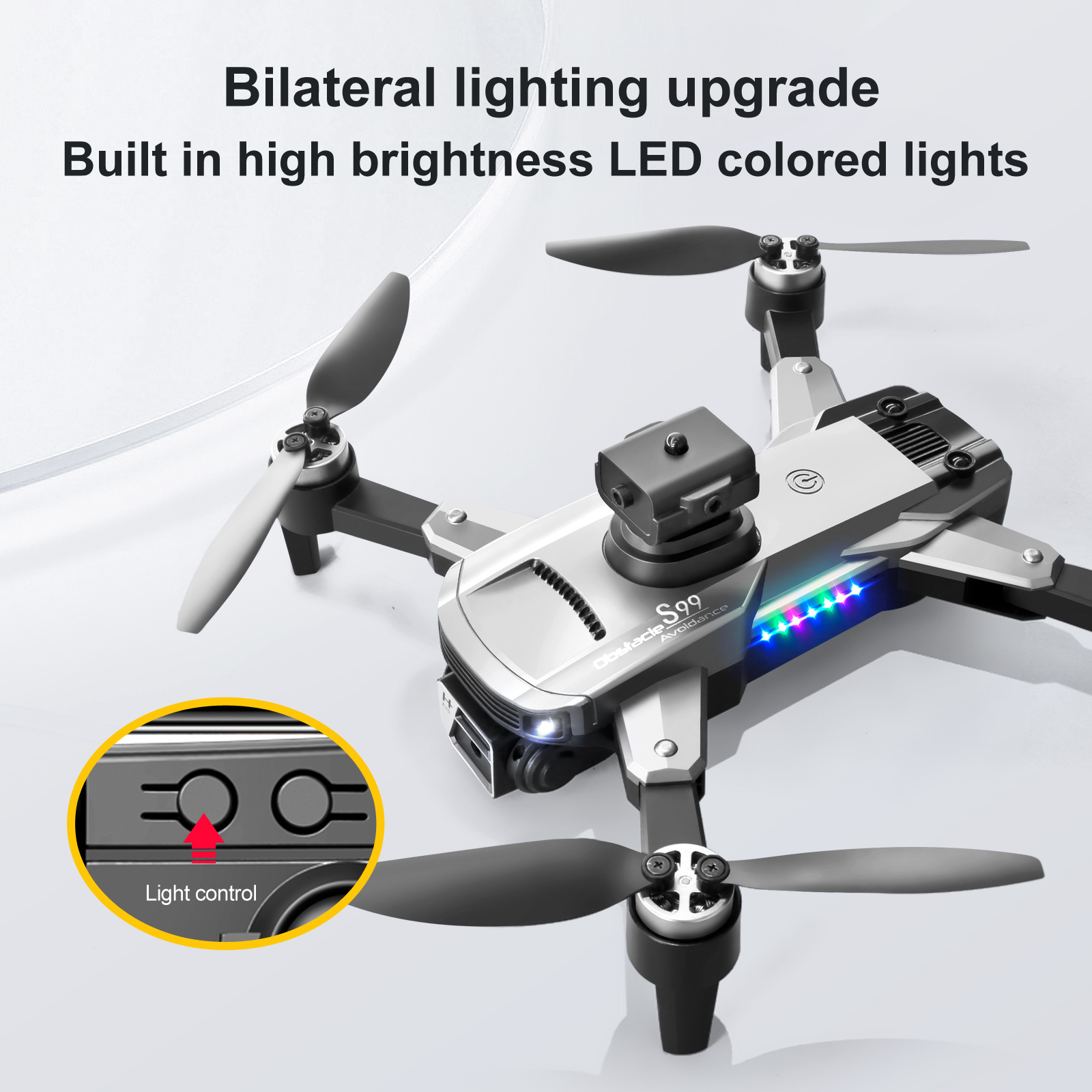 paxa s99 5g gps drone led colored lights hd real time aerial photography obstacle avoidance quadrotor helicopter rc distance 100m uav details 6