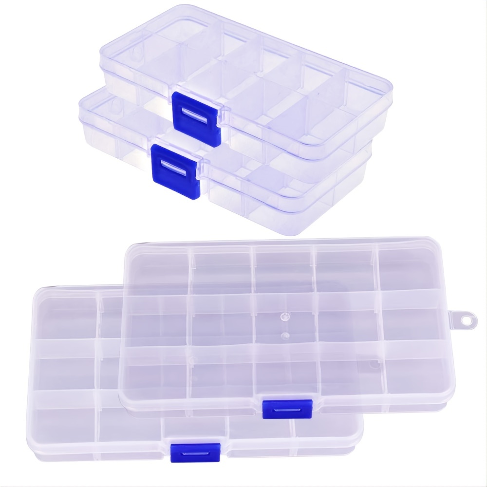 Paquete de 6 cajas organizadoras de plástico de 36 rejillas con divisores,  organizador de 36 compartimentos, organizadores de cajas de aparejos