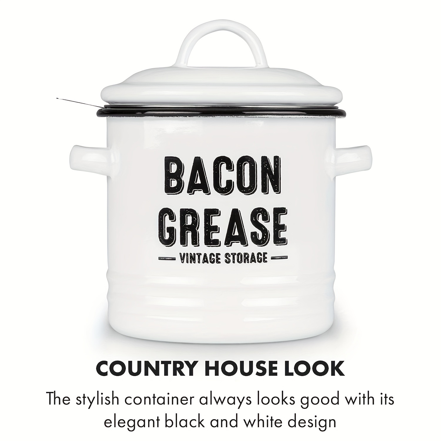 Kitchen Bacon Grease Container Home filtering Cooking Oil Can 