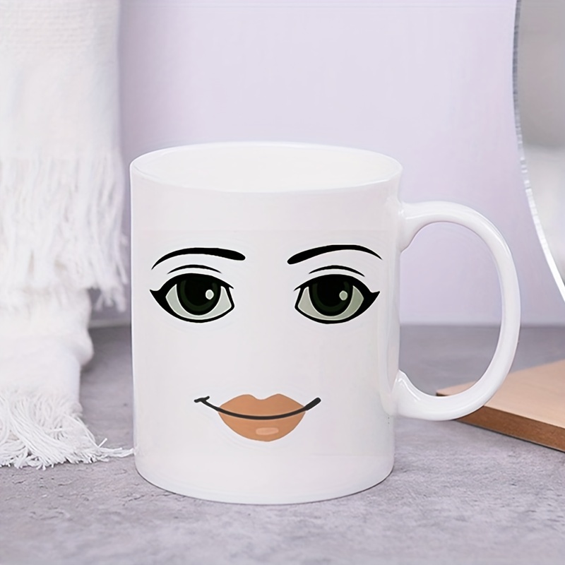 Roblox Man Face and Woman Face Ceramic Mug 11oz double Sided 