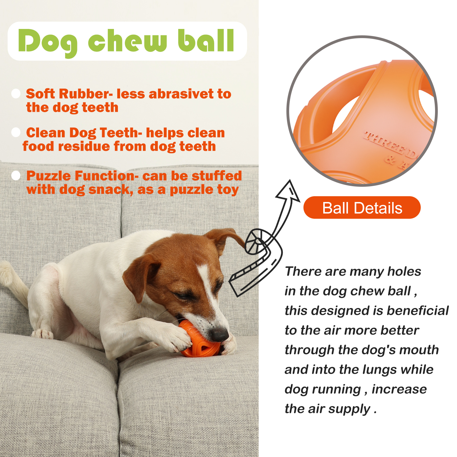 Dog Toy Ball Dog Fetch Puzzle Ball Indoor or Outdoor Dog Toys Balls Helps  Clean Teeth