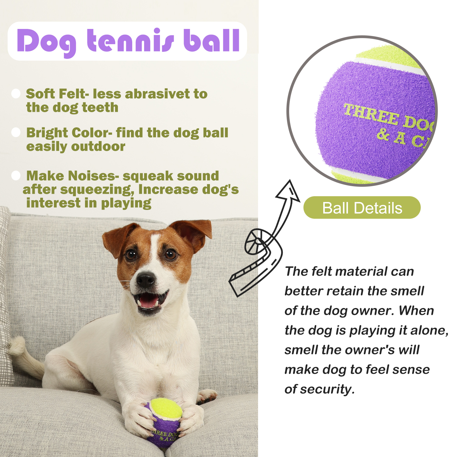 Outdoor Dog Tennis Ball Dog Squeaky Toy Dog Puzzle Ball Interactiv Durable  Soft Dog Chew Toys for Small Medium Large Dogs - China Tennis Ball and  Squeaky Toy price