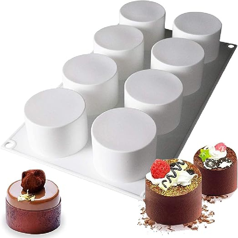 Molde de silicona con forma de corazón de diamante para tartas de  chocolate, mouse de postre para hornear molde de silicona con 8 piezas de  mini