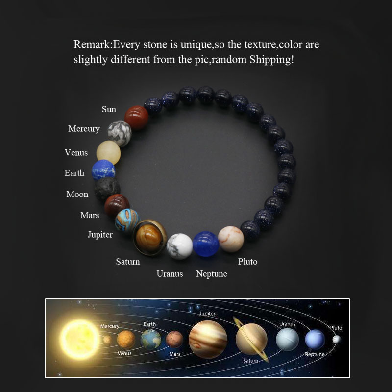 1pc universe solar system bracelet men women artificial stone   planets bracelet   gift fathers day gift details 1