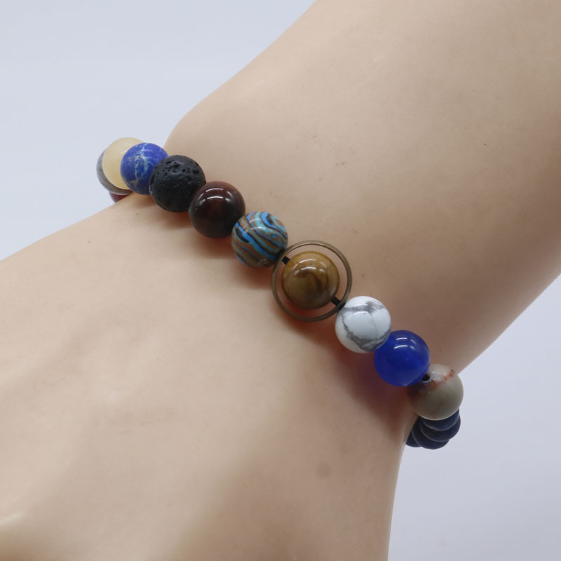 1pc universe solar system bracelet men women artificial stone   planets bracelet   gift fathers day gift details 3