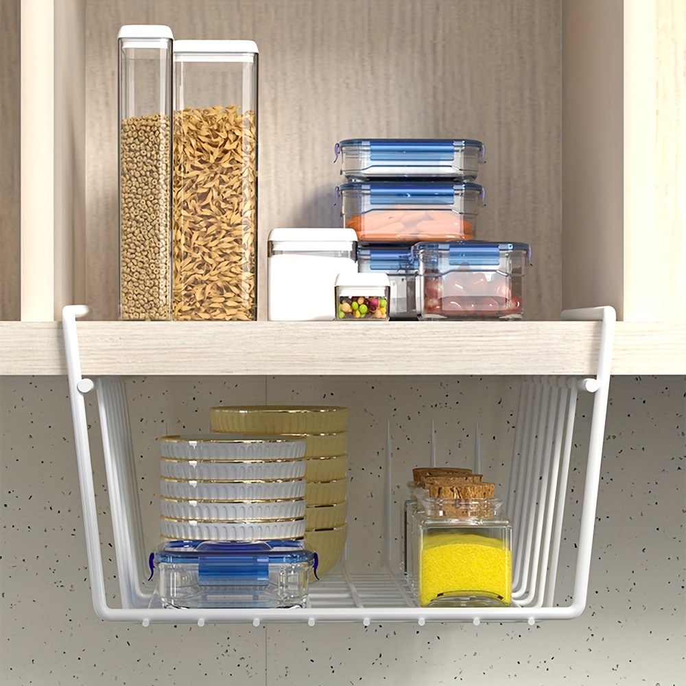 Multipurpose Hanging Under Shelf Cabinet Storage Basket Cabinet Organizer  Home Iron Desk Cabinet Sundries Storage Rack