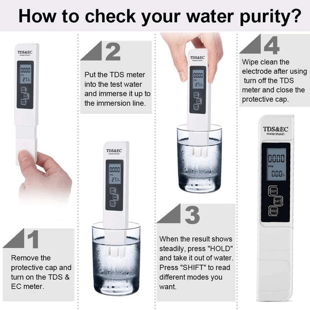 Penna Test Domestici 3 In 1 Qualità 'acqua Tds Penna Tester - Temu Italy