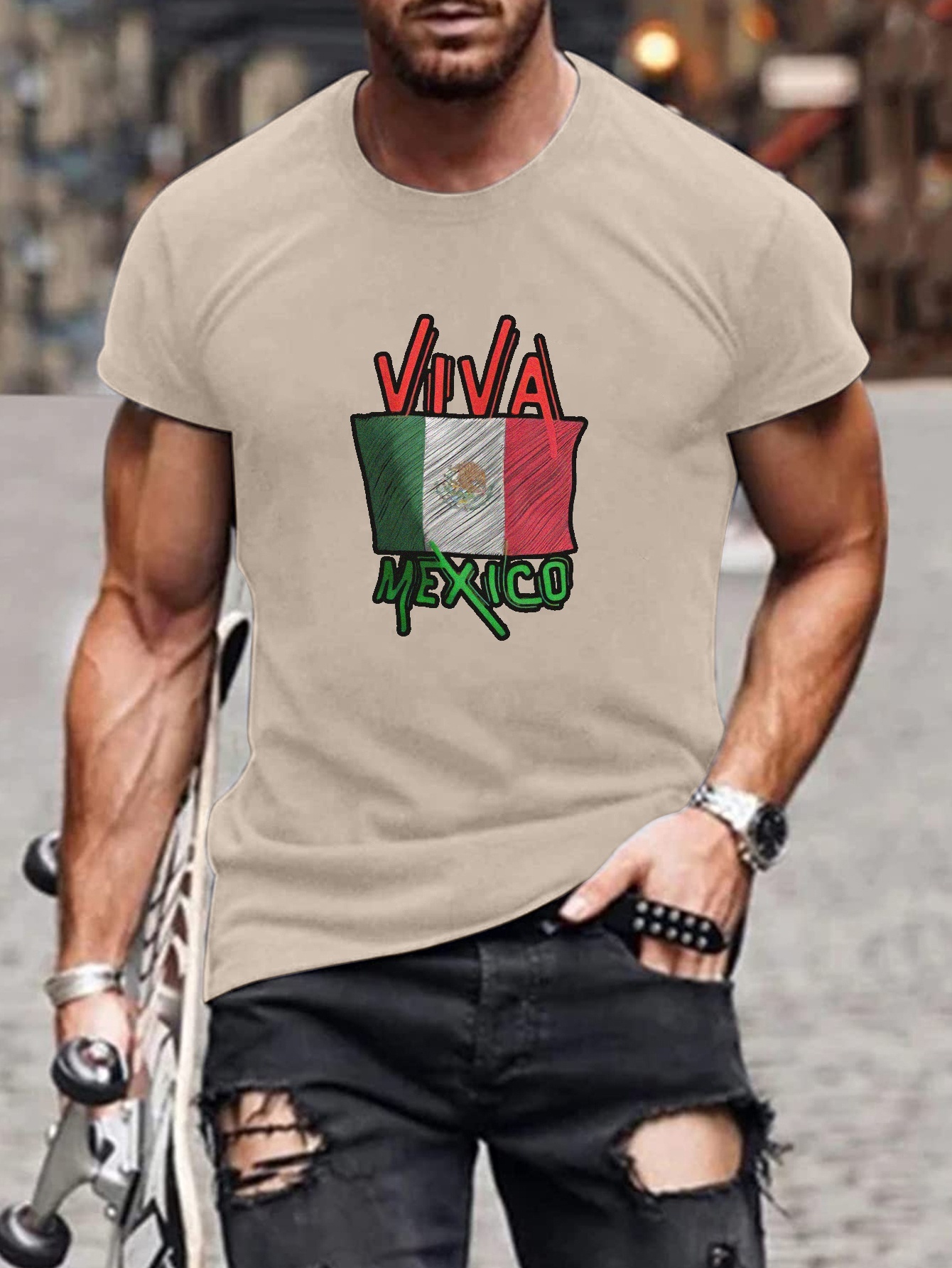 Flag of Mexico Cool Mexican Flag Men's T-Shirt