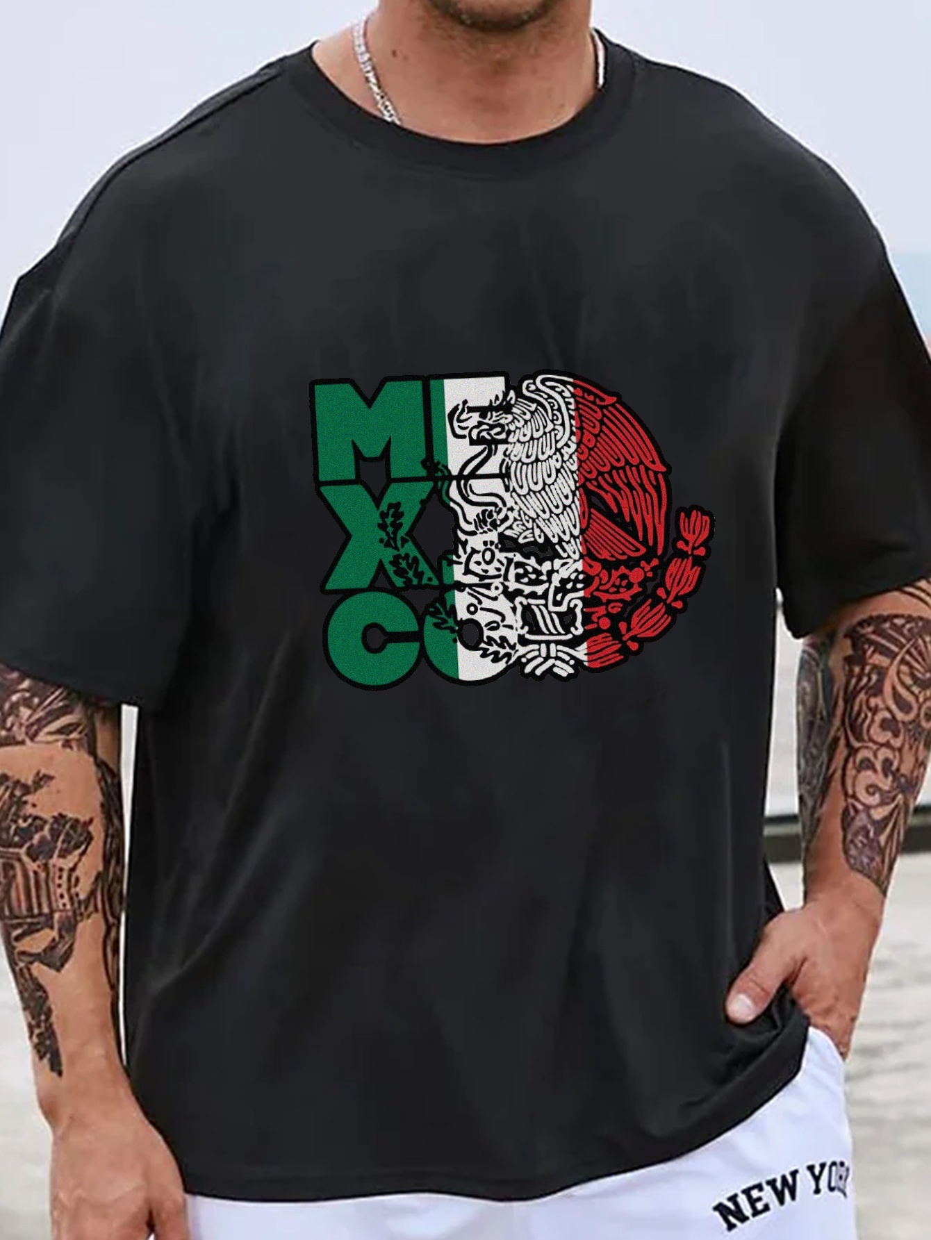 Plus Size Mens Mexican Flag Eagle Print T Shirt Casual Fashion Short Sleeve  Tees For Males Mens Clothing - Men's Big & Tall - Temu Romania