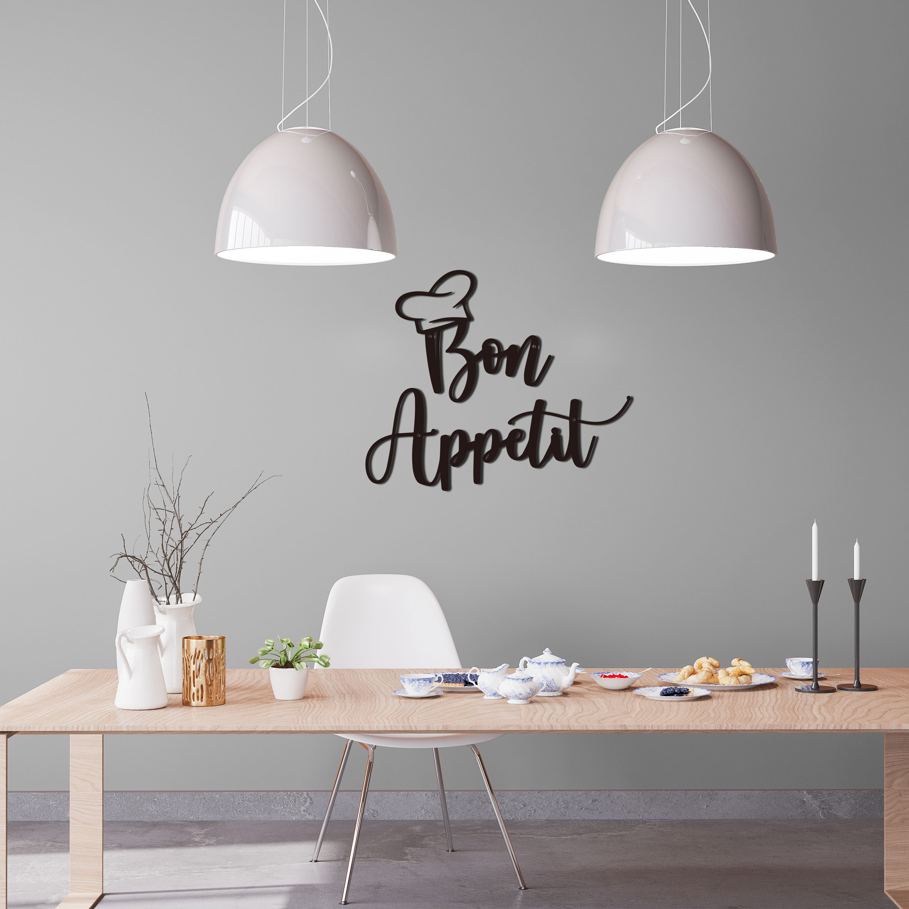 Bon Appétit Décoration murale de cuisine en métal - 35x35 cm