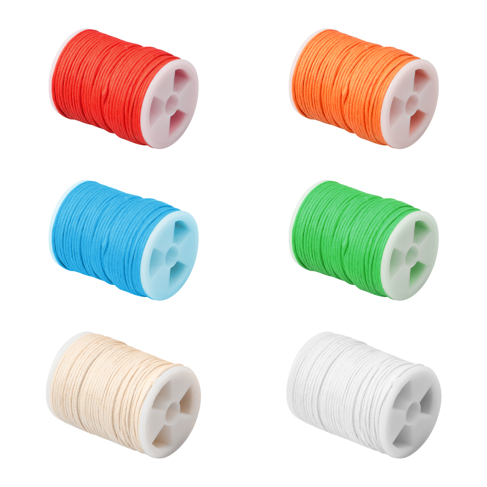 15 Rolls 1mmx393.7 Inch Waxed Cord Round Wax Thread Cord Colourful Wax Yarn  Bead Cord Cable For DIY Craft Necklace